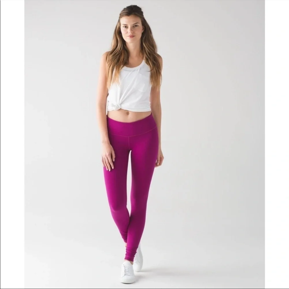 Lululemon- Wunder Under Pant III in Deep Fuschia- 4